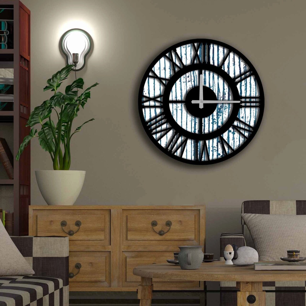 Ceas de perete, 5050MS-072, ø50 cm, Multicolor - imagine 3